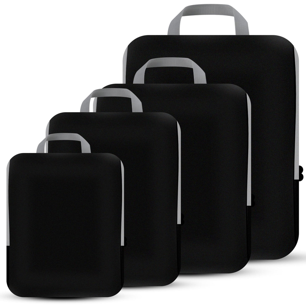 4 Pack Compression Packing Cubes Travel Organizer 1050 cu in Black