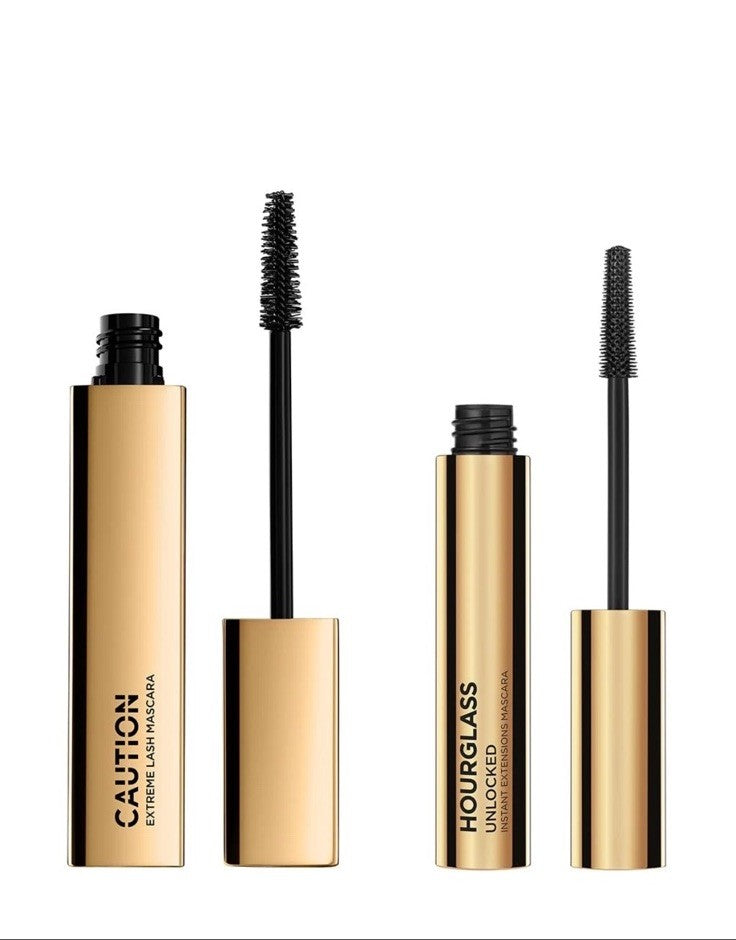Hourglass Mascara Duo - Unlock & Caution Ultra Black 0.35oz & 0.33oz Boxed
