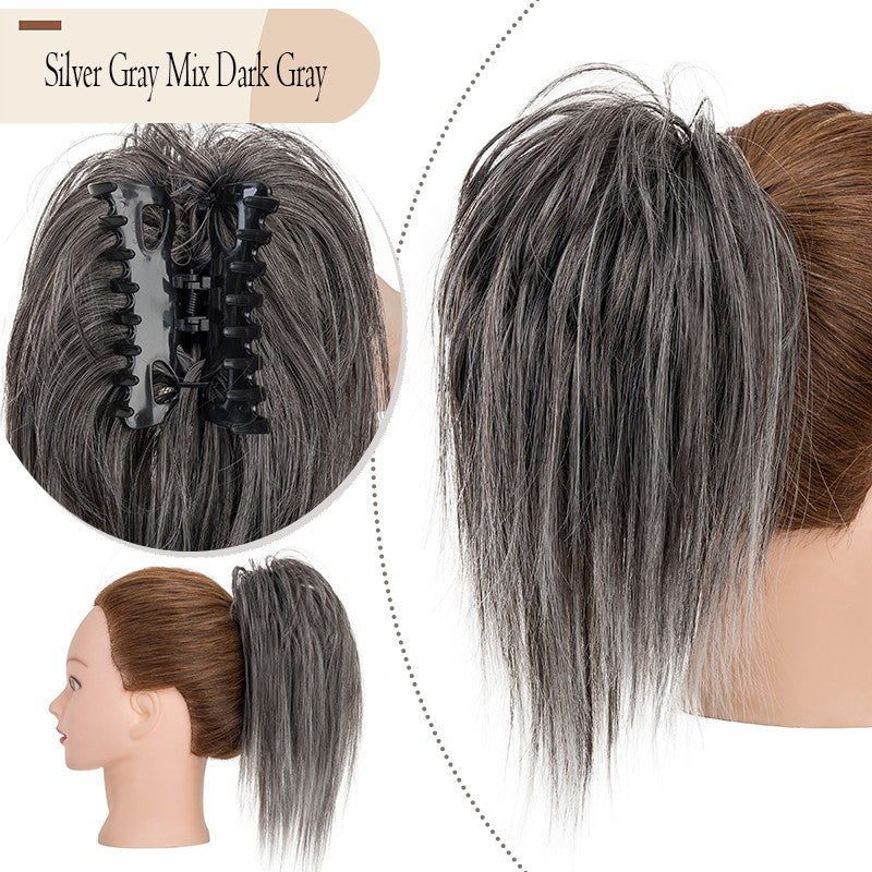 Messy Bun Scrunchie Hair Ponytail Claw Clip Updo Extensions - Thick Ombre Style