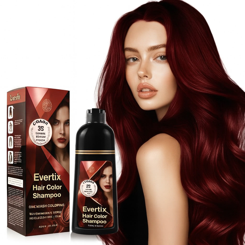 Wine Red Hair Dye Shampoo 3 in 1 - Gray Coverage, 400ml
