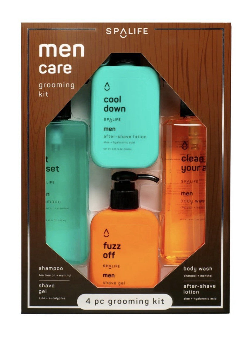 Men’s Grooming Kit with Aloe Vera - Shaving, Body Wash, Shampoo & Aftershave