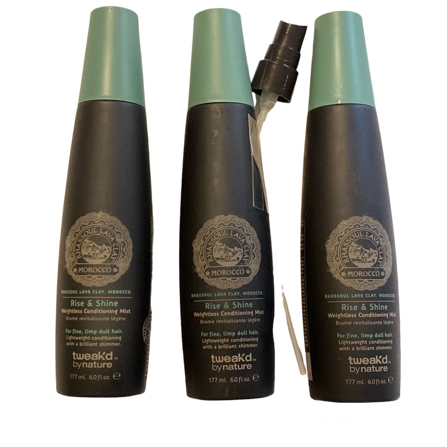 Tweak'd Rhassoul Rise and Shine Weightless Conditioning Mist - 3 Pack 6oz with Pumps