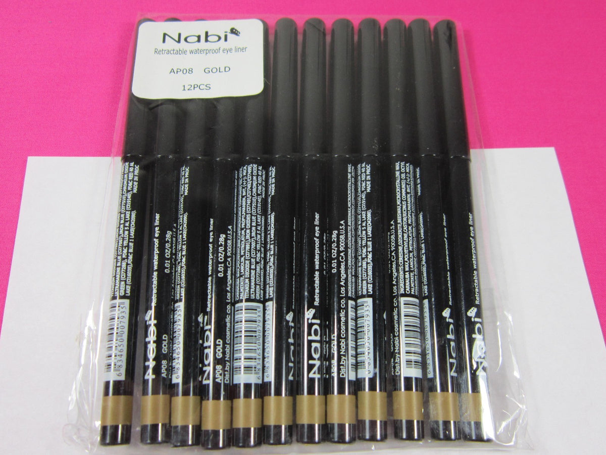 Retractable Waterproof Eyeliner Set - All Colors, 12pcs Lot, Safe & Smudge-Proof