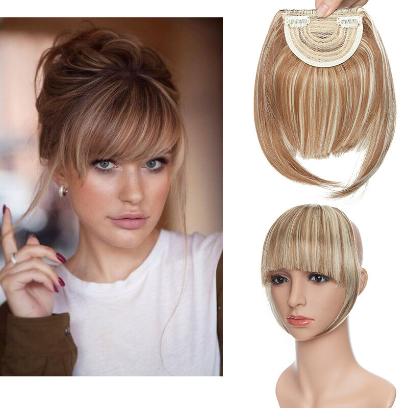 Clip-In Hair Bangs Extensions - Wispy, Natural, 9-inch Styles