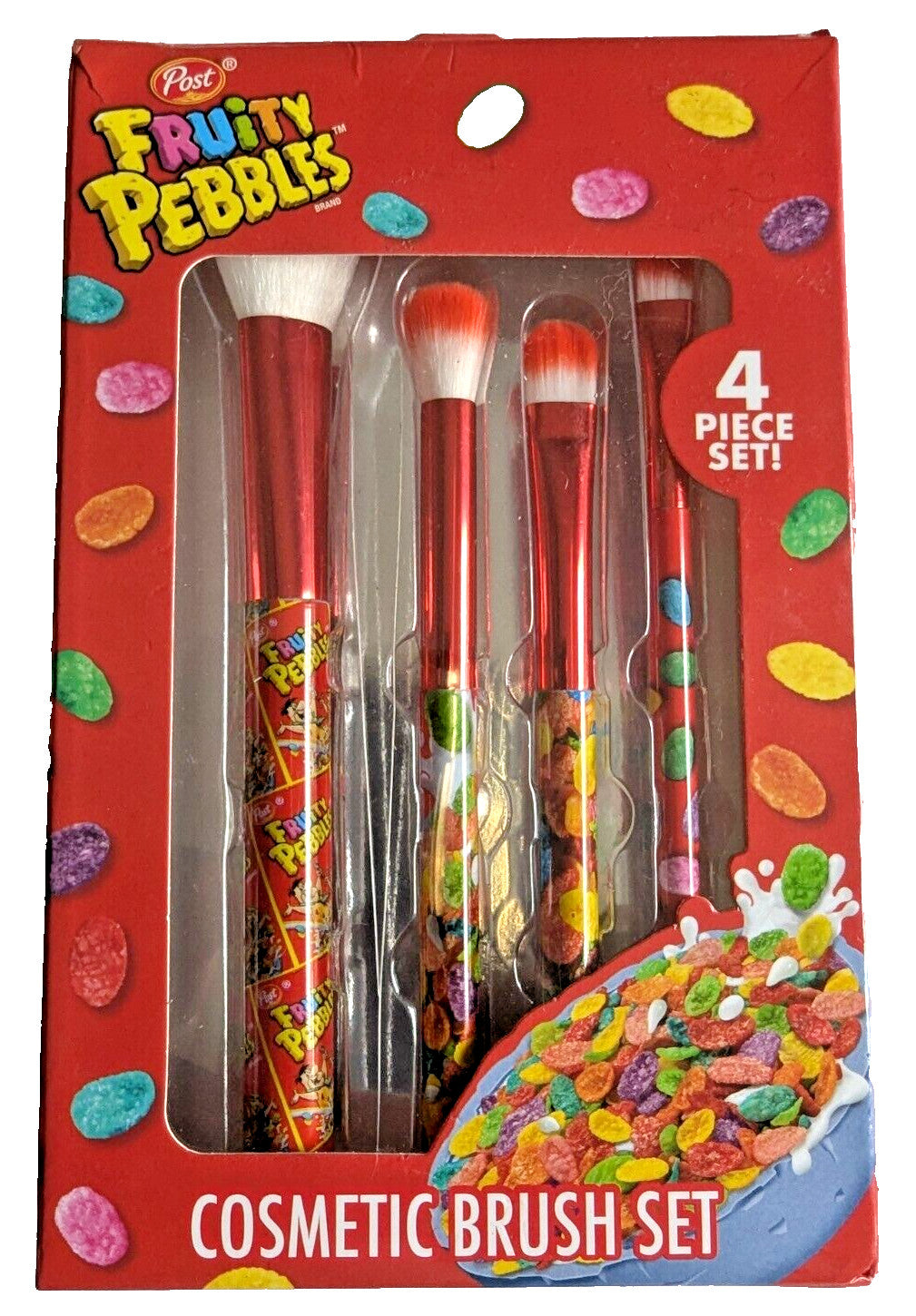Fruity Pebbles Makeup Brush Set - 4-Piece Face & Eye Makeup Tools