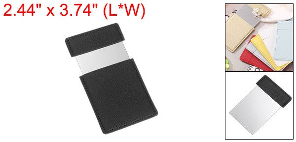 Small Travel Pocket Mirror Stainless Steel Black 2.44x3.74 Inch