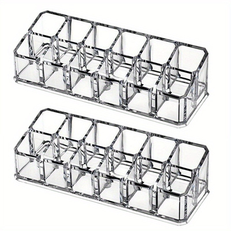 Acrylic Lipstick Organizer 12-Grid Desktop Makeup Storage Display