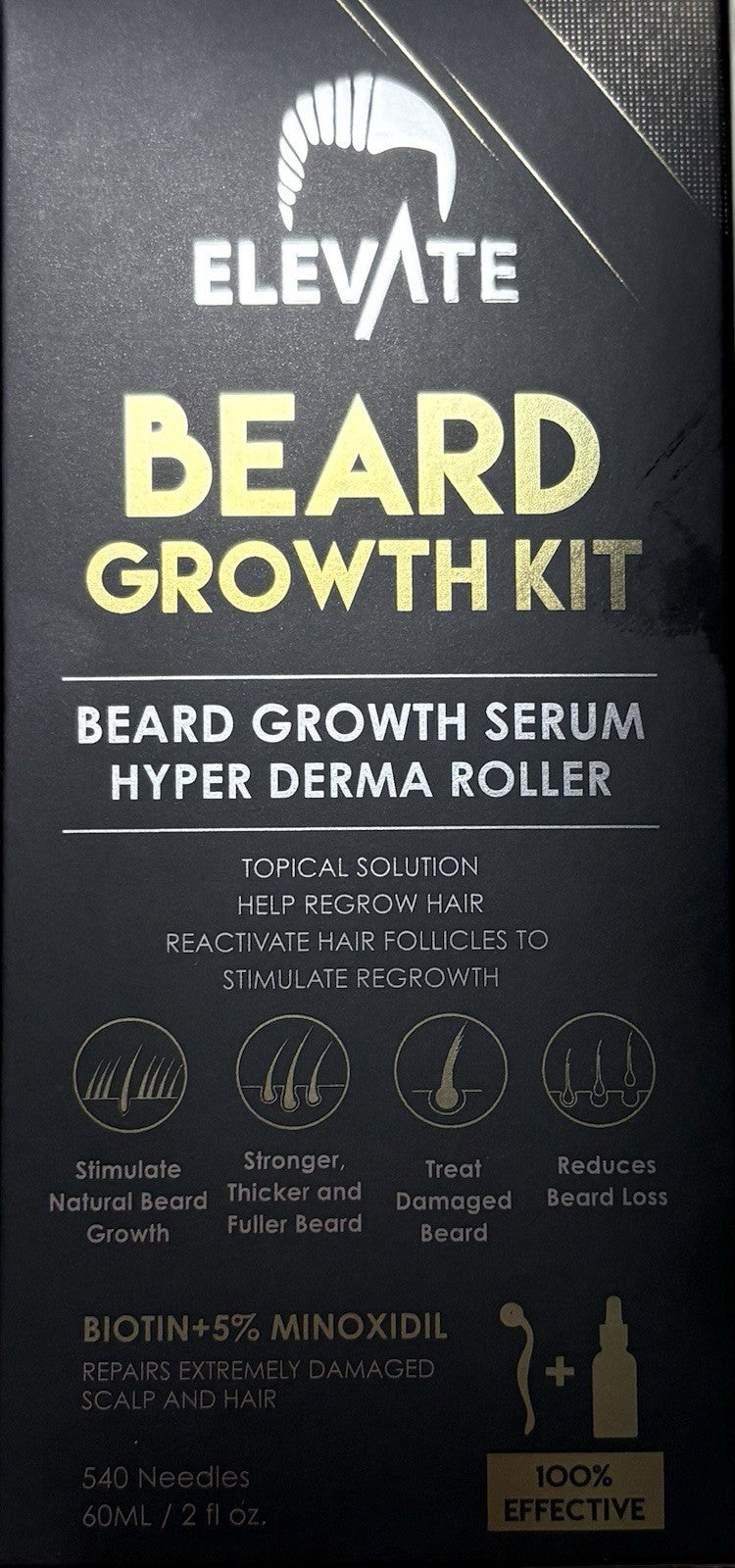 Beard Growth Kit with Serum & Derma Roller