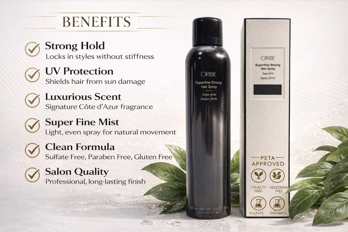 2 Pack Strong Hold Hair Spray - Flexible Finish & UV Protection, 9oz Each