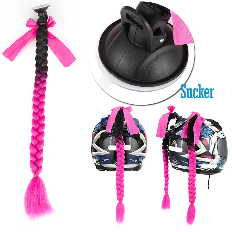 Helmet Ponytail Hair Extensions for Motorcycle Helmets - Braids & Twists