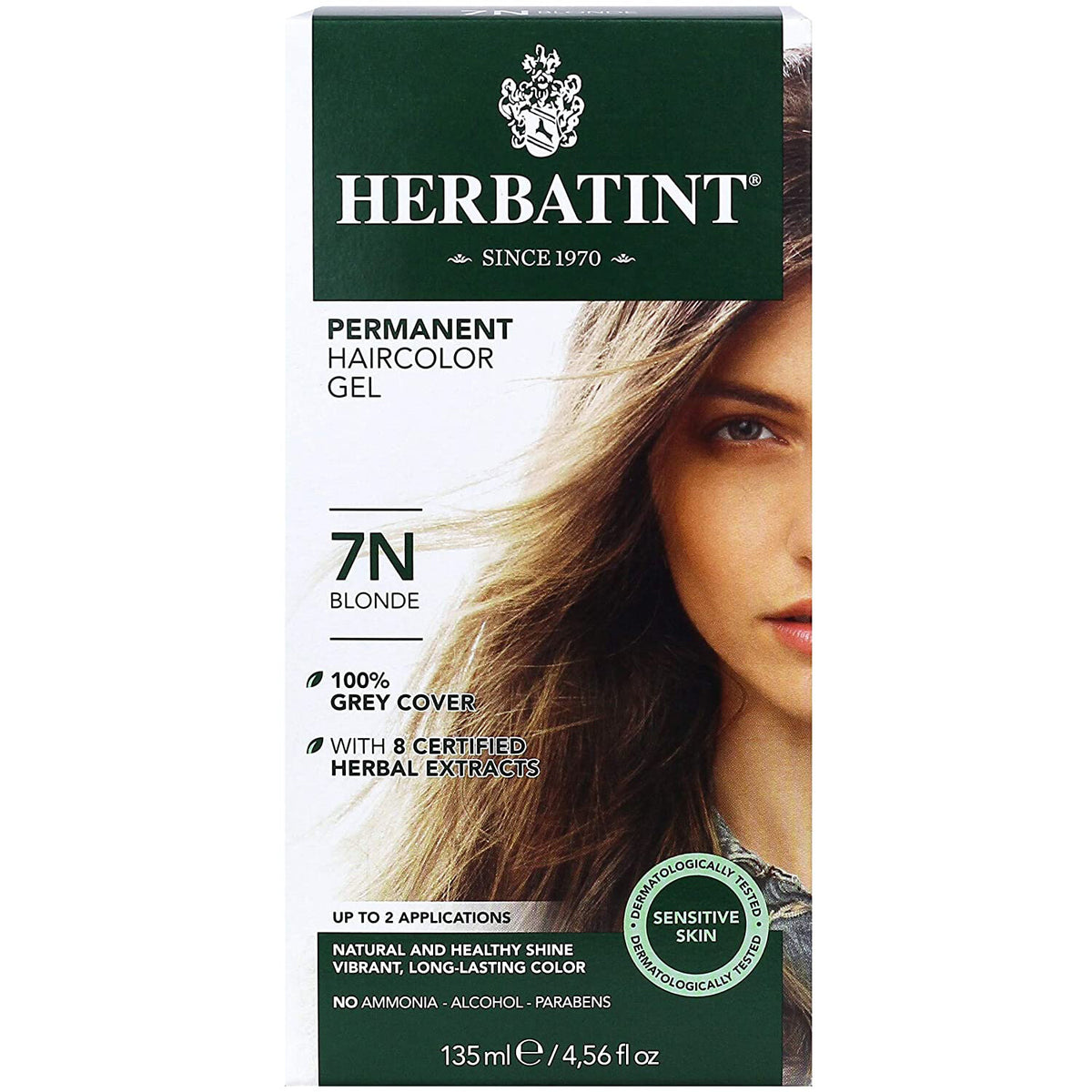 Herbatint Permanent Hair Color Gel 7N Blonde, 4.5 oz