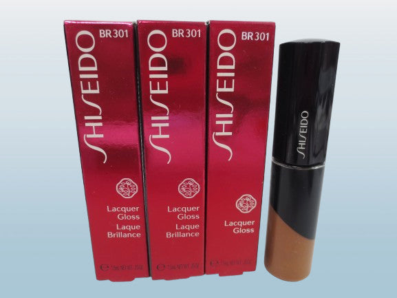Shiseido Lip Gloss BR301 0.25oz Pack of 3 - Glossy Lip Shine Set