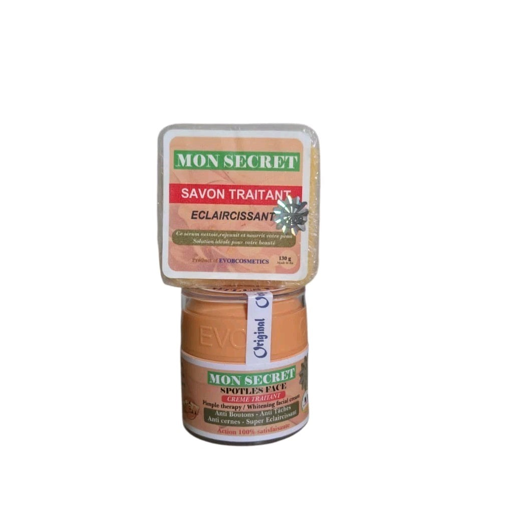 Mon Secret Face Soap and Face Cream with Vitamin E for Dark Spots & Blemishes
