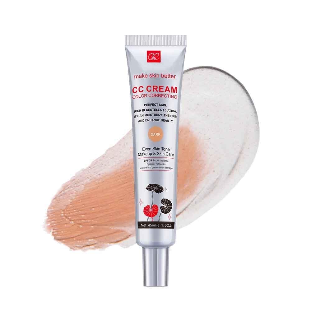 Dark Color Correcting CC Cream with SPF 25 - 1 Fl Oz, Full Coverage, Moisturizing Primer
