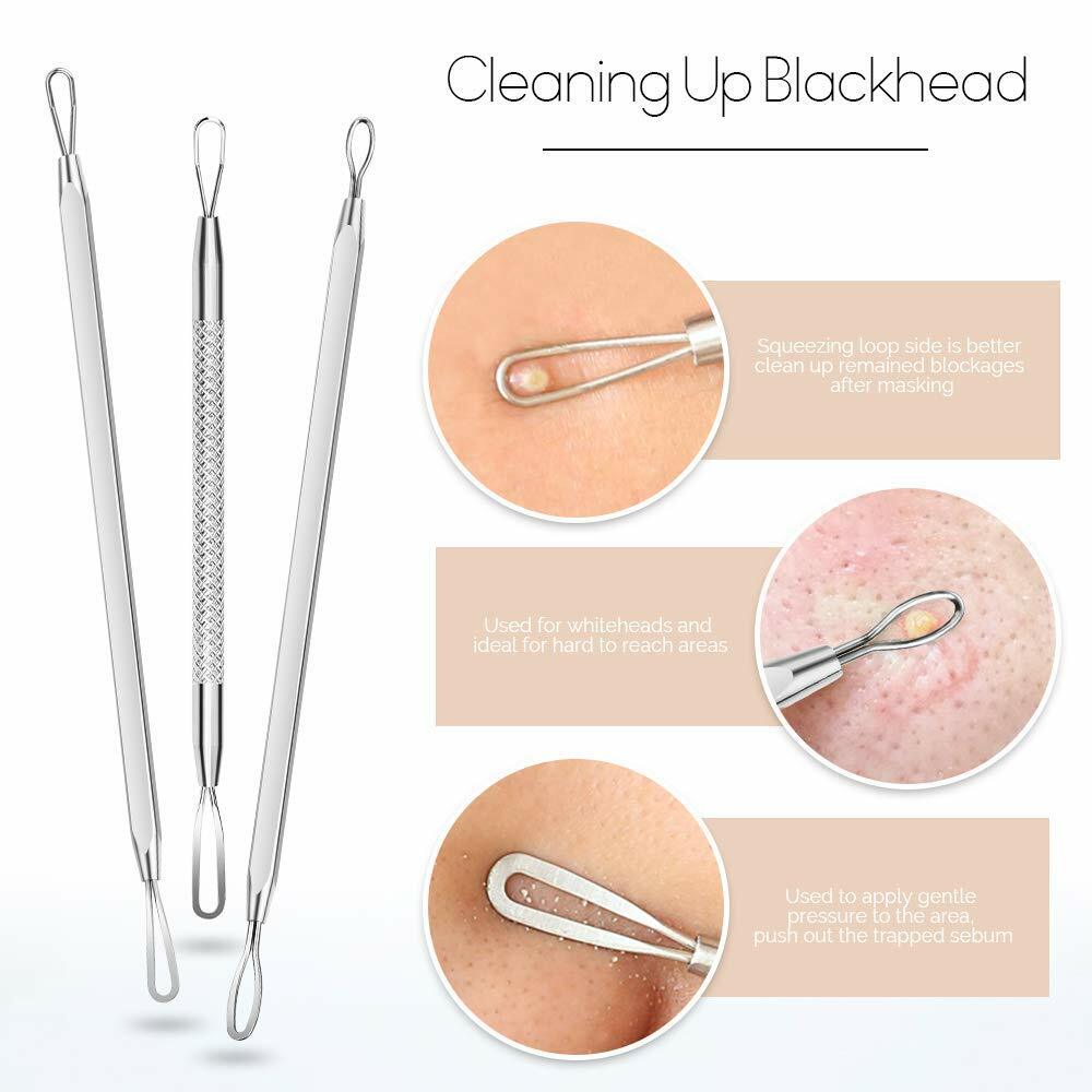 10PC Blackhead & Pimple Extractor Kit - Skin Care Tools for Acne