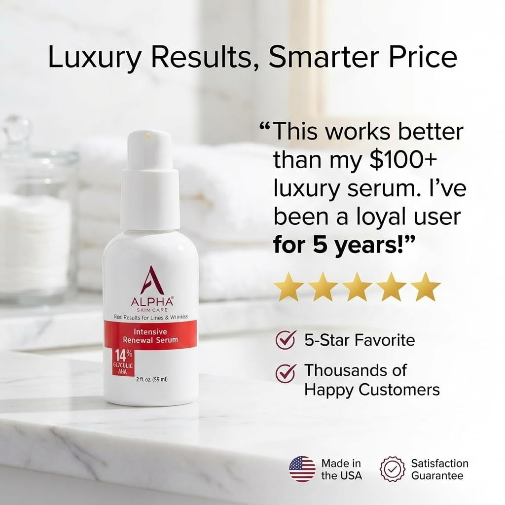 Alpha Skin Care Renewal Serum with 14% Glycolic Acid - 2 oz