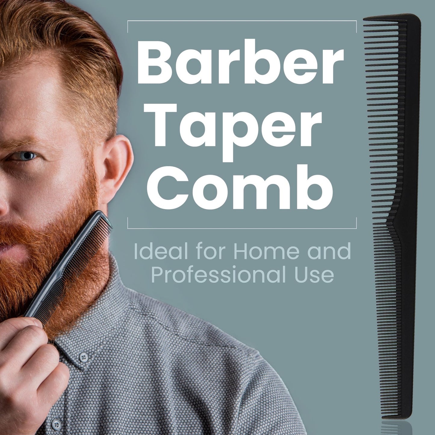Carbon Fiber Barber Combs 4 Pack - Heat Resistant 7.3 Inch Professional Hair Tool