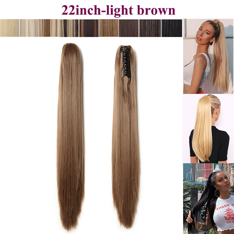 Thick Ponytail Hair Extension with Claw Clip - Wavy Curly Synthetic Hair