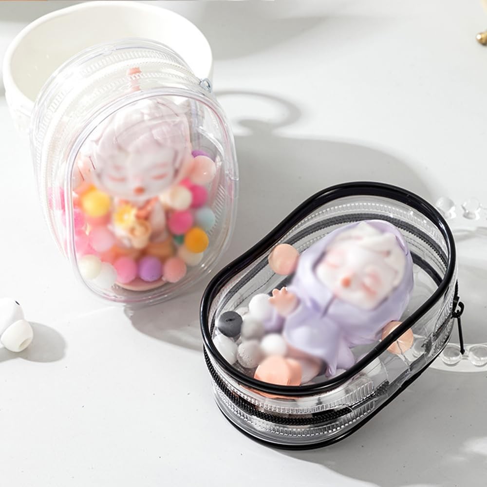 Mini Clear Cosmetic Bag Set - Waterproof Travel Pouch for Makeup, Coins, Keys, Cards