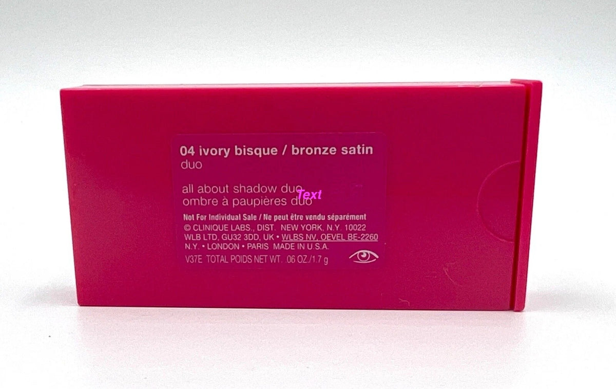 Clinique All About Shadow Duo 04 Ivory Bisque & Bronze Satin - 1.7g Eye Makeup Palette