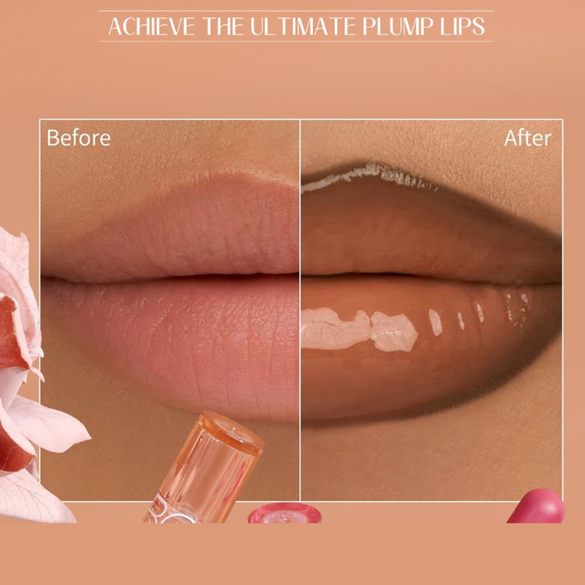 Lip Makeup Set with Lip Liner, Lip Gloss & Nourishing Lip Balm - Brown Tones