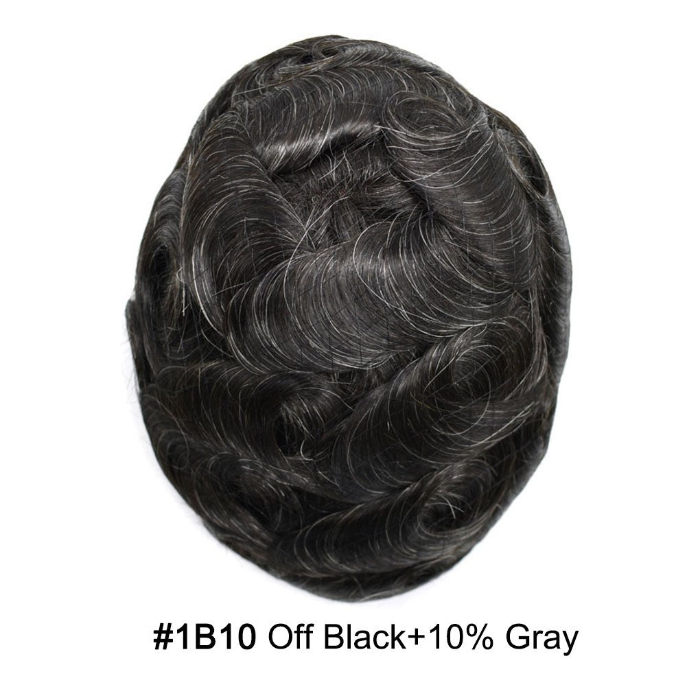Men's Ultra Thin Skin Hair Replacement Toupee with Human Hair - All Colors & Sizes
