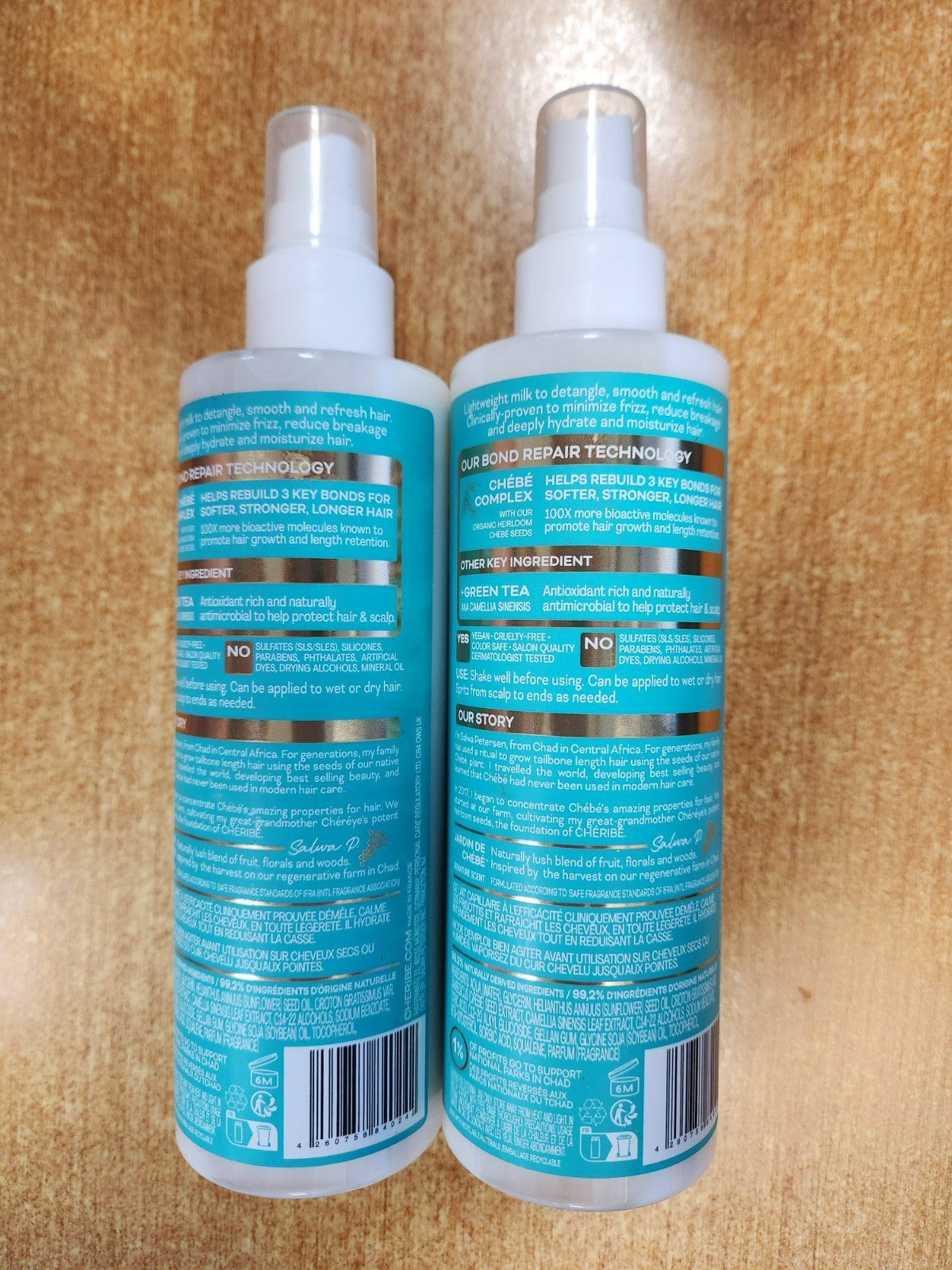 Cheribe Moisture Milk Leave-In Hair Spray - Natural Hydrating & Repairing, 8.5 oz (2 Pack)