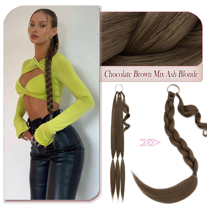 34-Inch Thick Braiding Hair Extensions for Ponytail Wraps - Multiple Colors