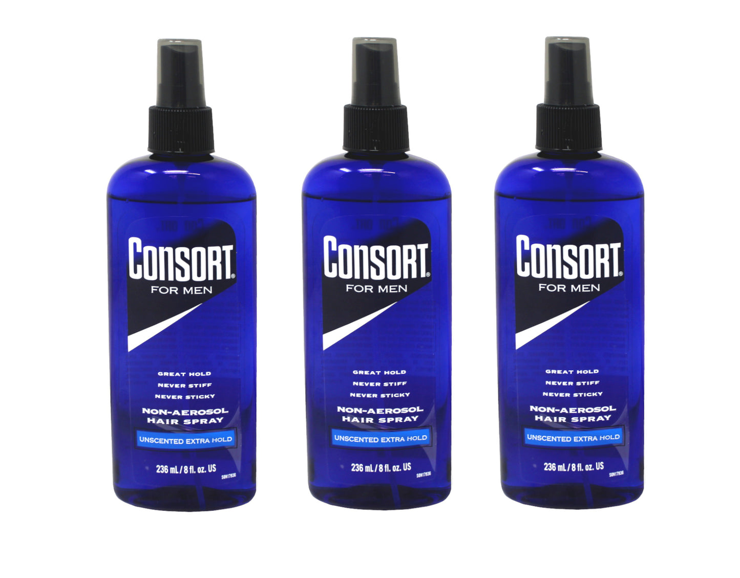 Unscented Extra Hold Hair Spray 8oz - Pack of 3 for Strong, Natural Style