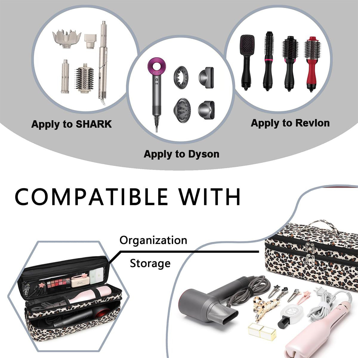 Double-Layer Travel Case for Revlon One-Step Hair Dryer & Accessories