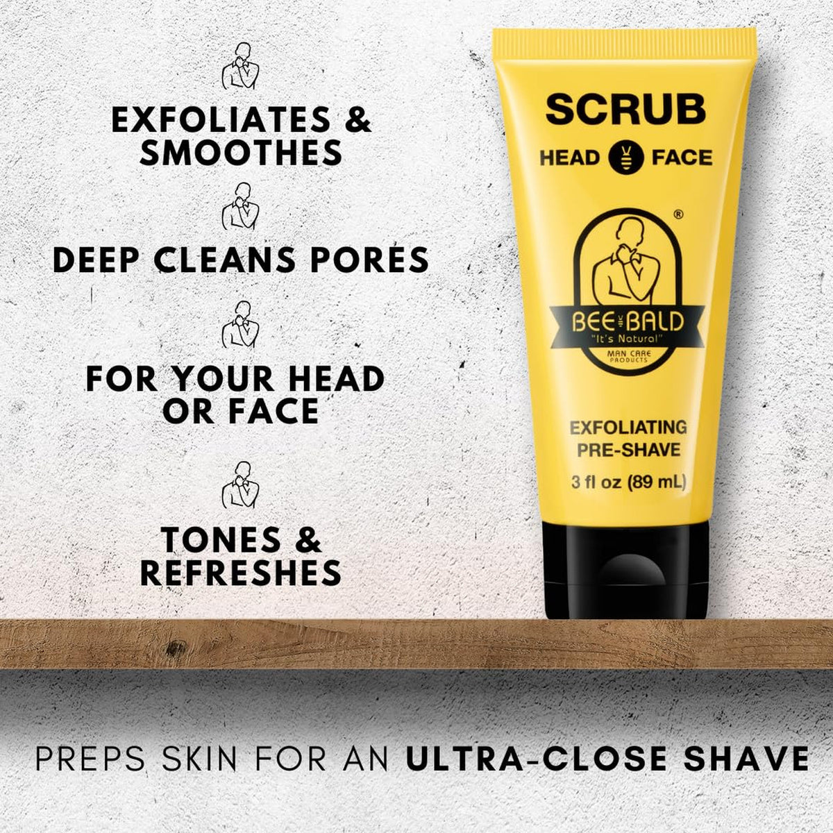 Scalp Exfoliator for Men, Head Pre Shave Scrub, Deep Cleansing Pore