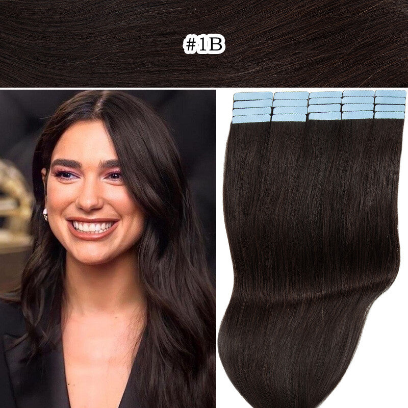 Indian Remy Tape-In Human Hair Extensions Full Head - Straight 200G