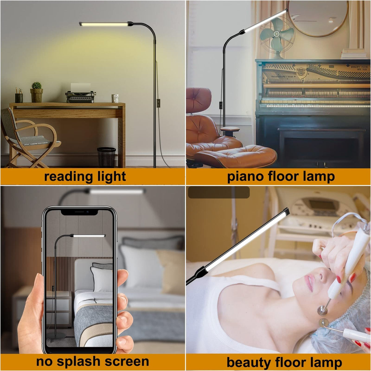 Dimmable LED Floor Lamp with Adjustable Color Temperature 3000K-6000K - Modern Bedroom & Living Room Light
