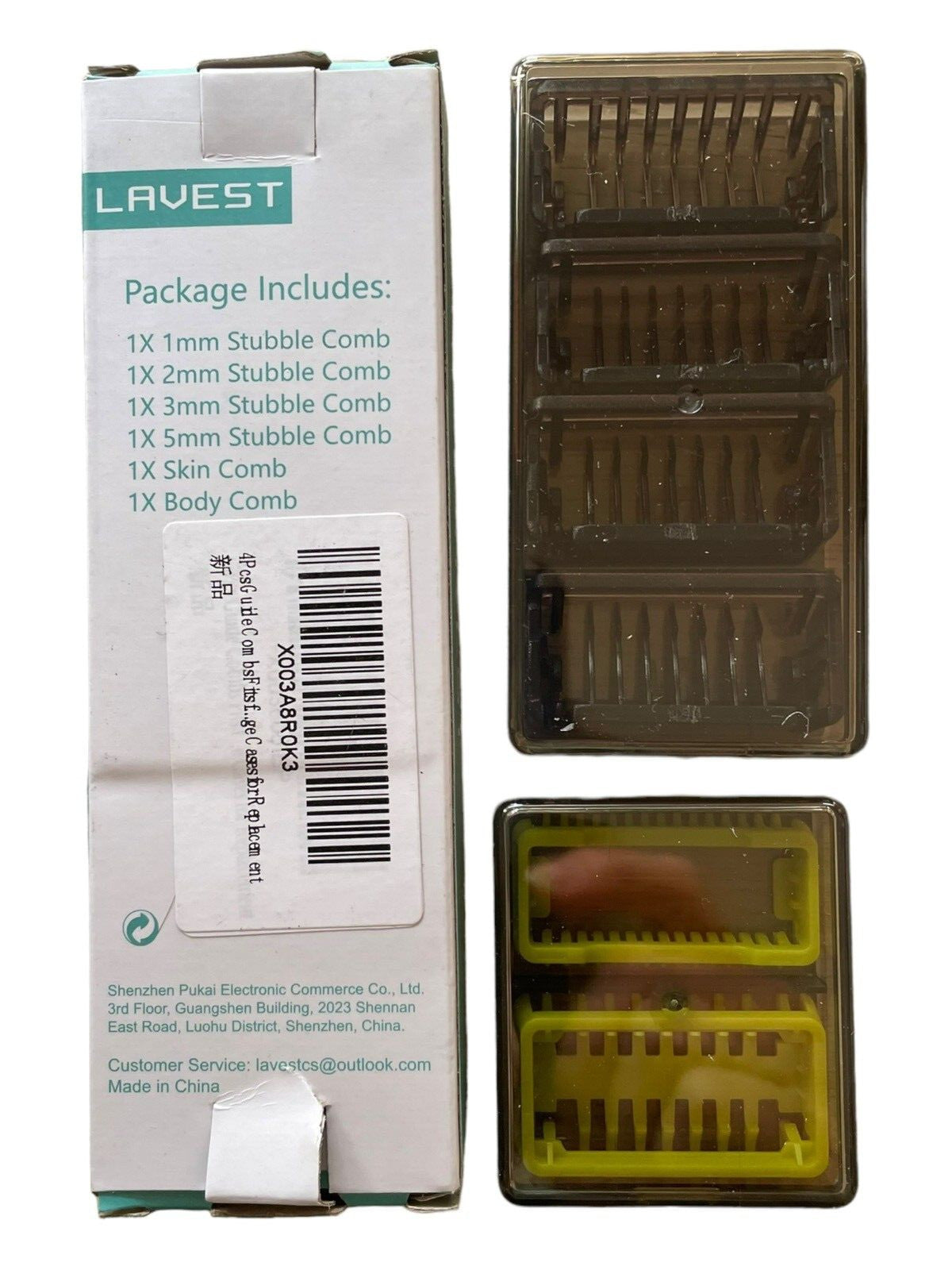 6 Piece Stubble Comb Set for Beard & Facial Hair Grooming