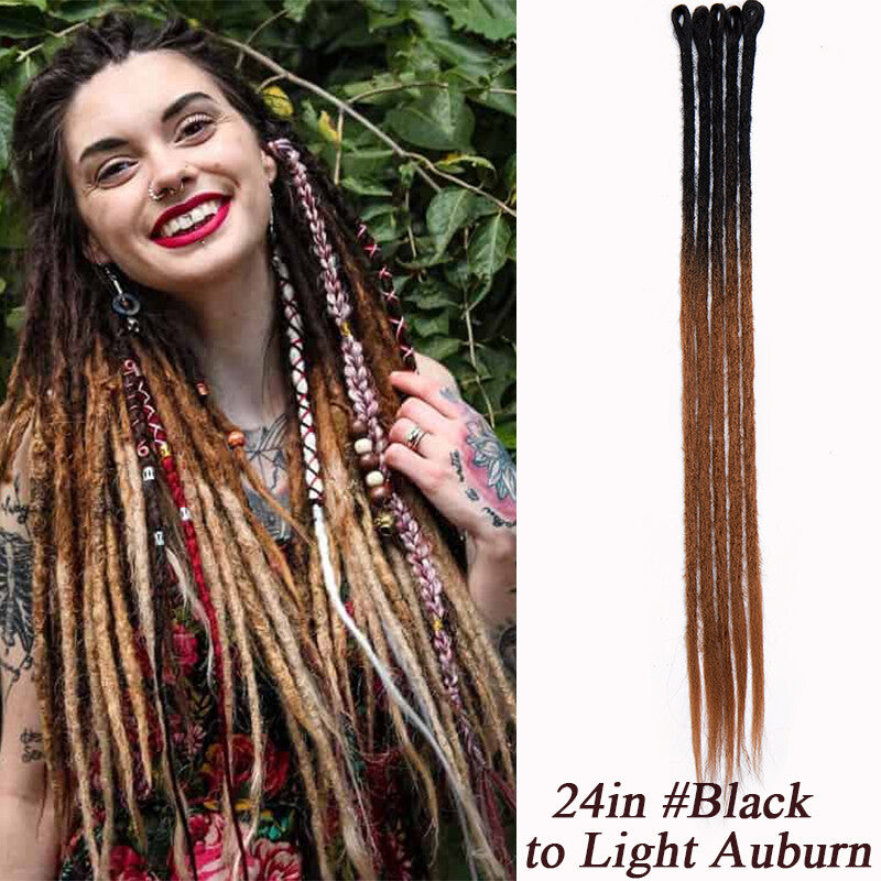 Ombre Dreads Locs Crochet Dreadlock Extensions Faux Long Natural Look