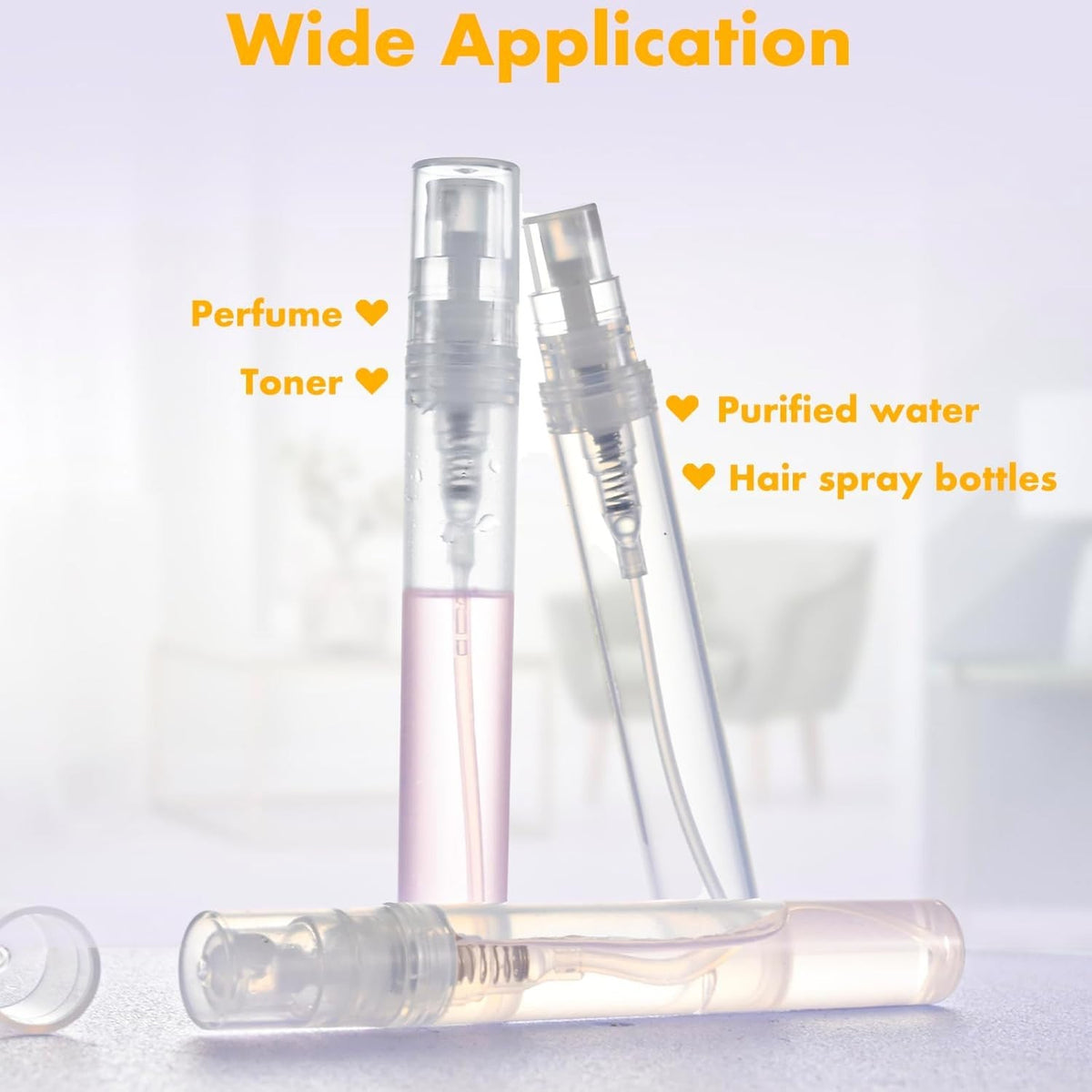 Mini Refillable Spray Bottles Set - 10 Pack, 5ml Fine Mist Travel Containers