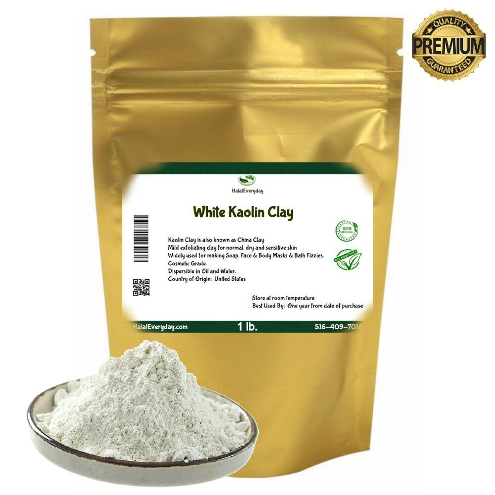 White Kaolin Clay Powder 1 LB - Pure Face & Body Mask