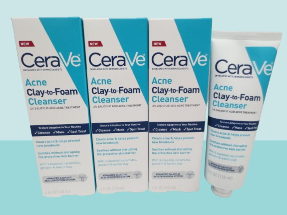 Acne Clarifying Clay to Foam Facial Cleanser - 4 oz, Pack of 3