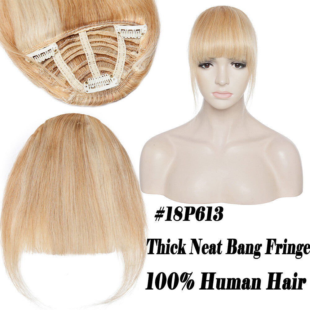 Human Hair Clip-In Bangs Topper with Remy Hair for Natural Look