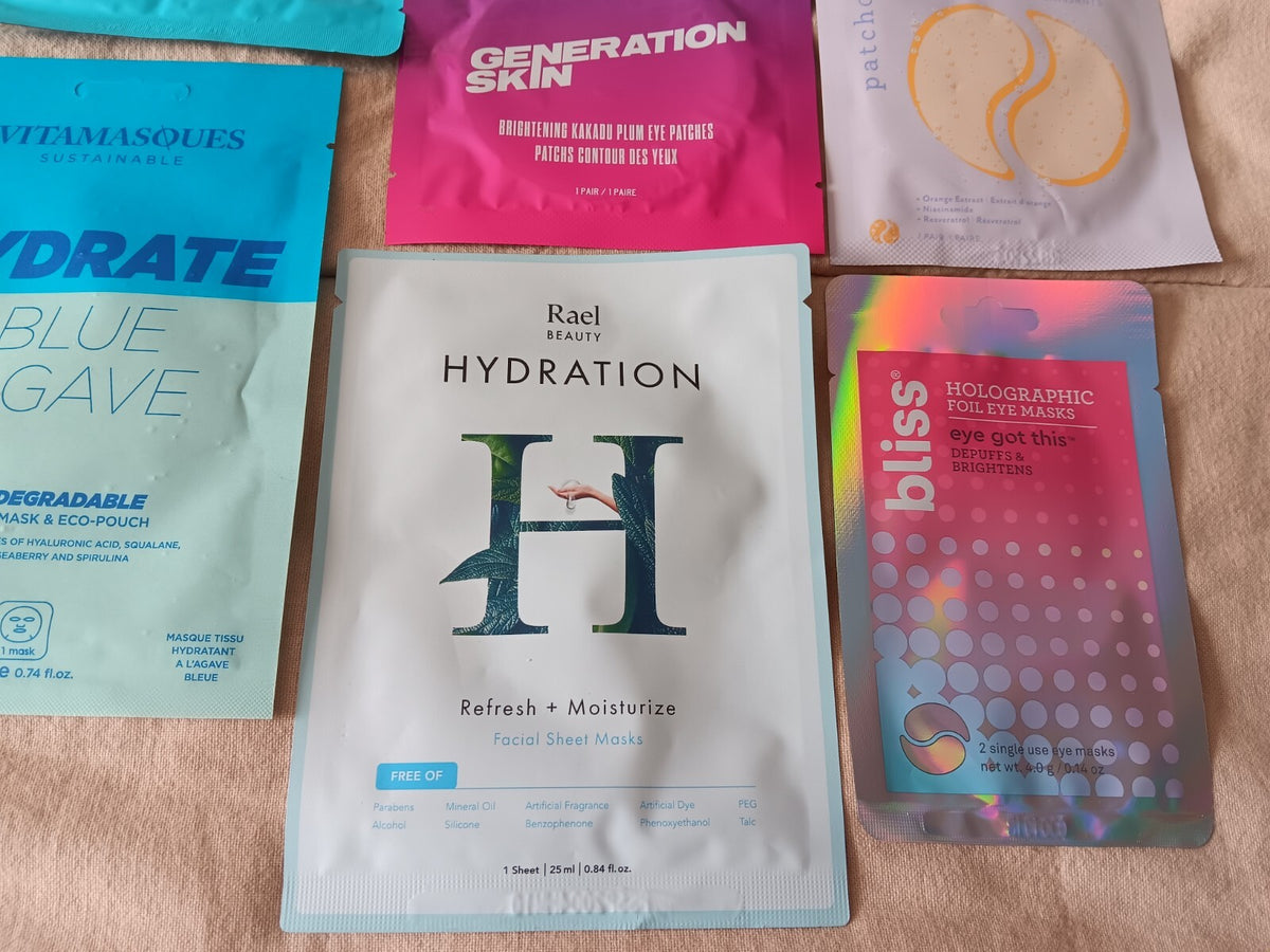 Beauty Face & Eye Masks Gel Scrub Lot - 7 Assorted