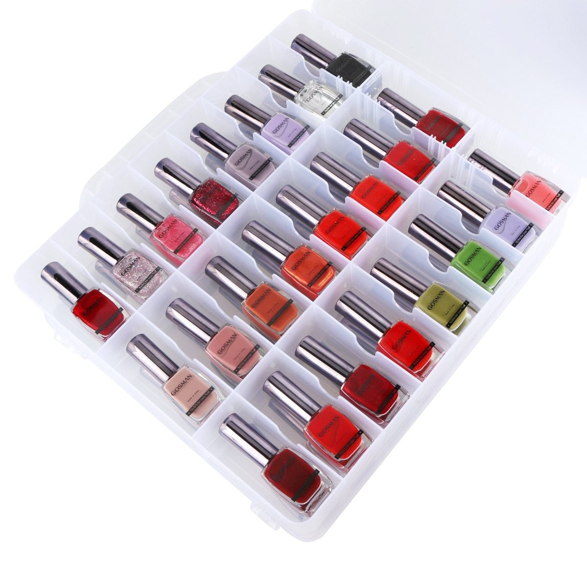 Nail Polish Holder Organizer for 48 Bottles - Adjustable Clear Storage Case