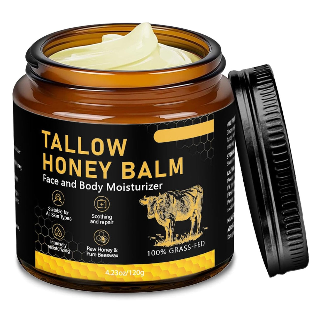 Organic Grass-Fed Beef Tallow Balm with Honey