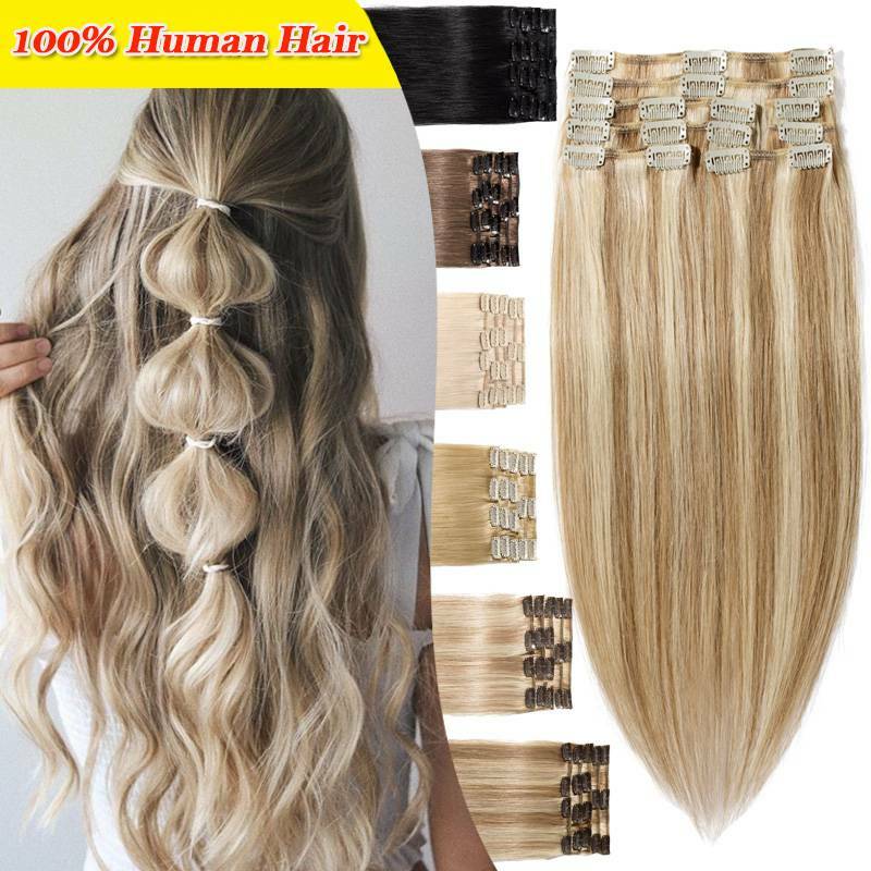 Clip-In Real Remy Hair Extensions - Full Head 7/8 Clip Options 8-24 Inch