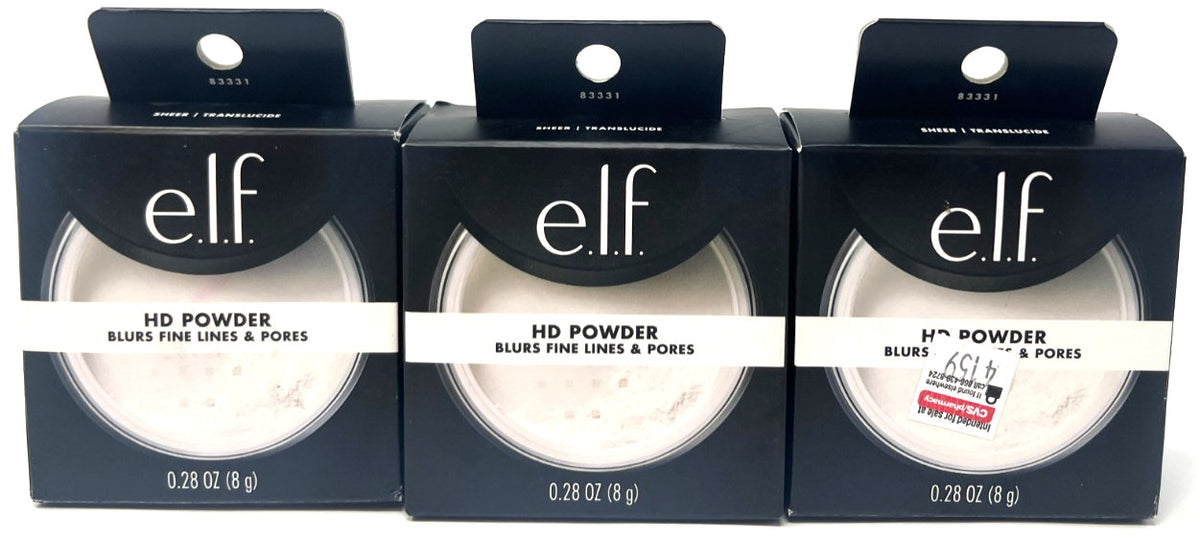 e.l.f. HD Face Powder Sheer 0.28 oz Pack of 3 Makeup Setting Powder