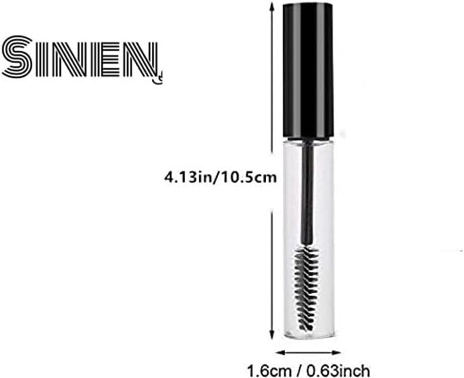 3-Pack Empty Mascara Tubes with Wands - 10ml Refillable Eyelash & Eyebrow Serums