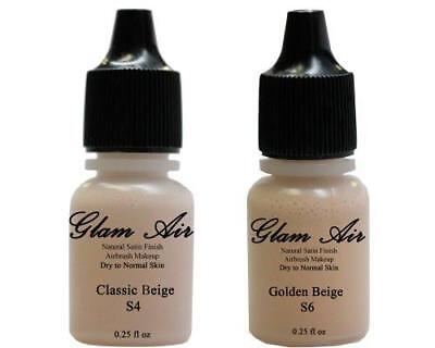 Airbrush Makeup Foundation Satin Water-Base S4 Classic Beige & S6 Golden Beige