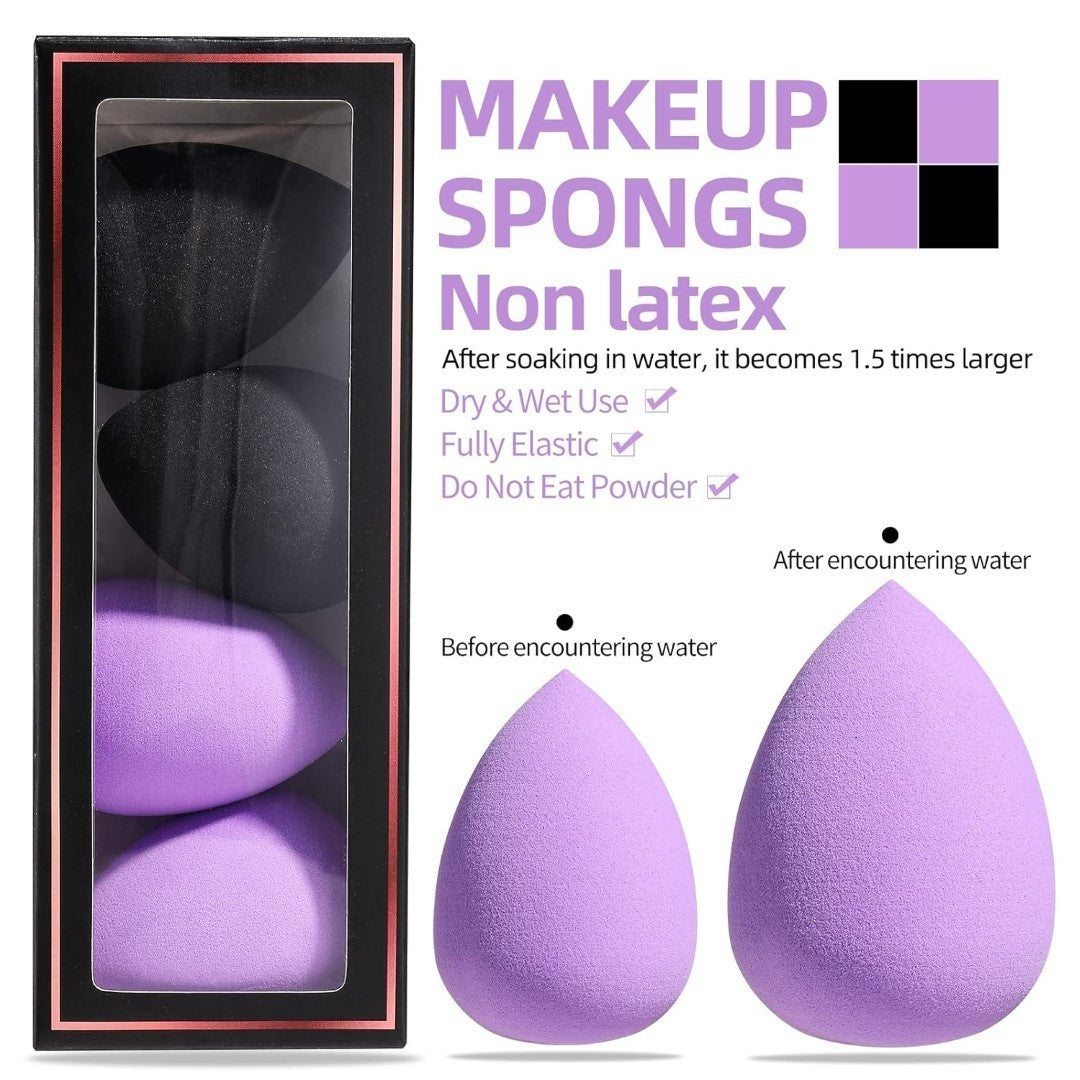Professional Makeup Brush Set with 18 Nylon Pencils for Face Makeup - Purple