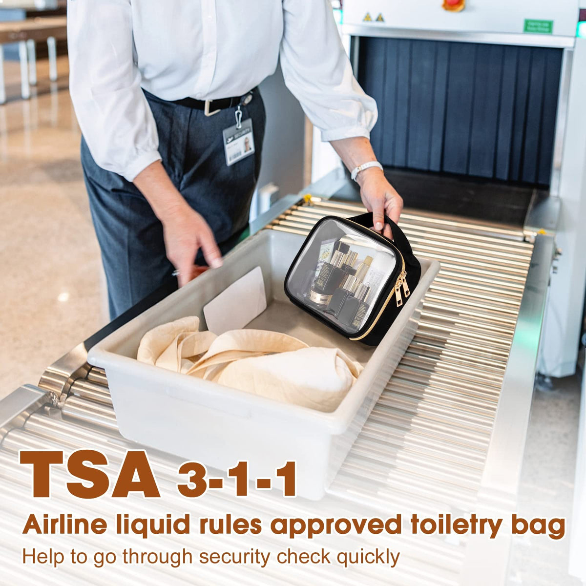 Clear Toiletry Bag 3 Pack with Handles - Waterproof Makeup & Travel Organizer