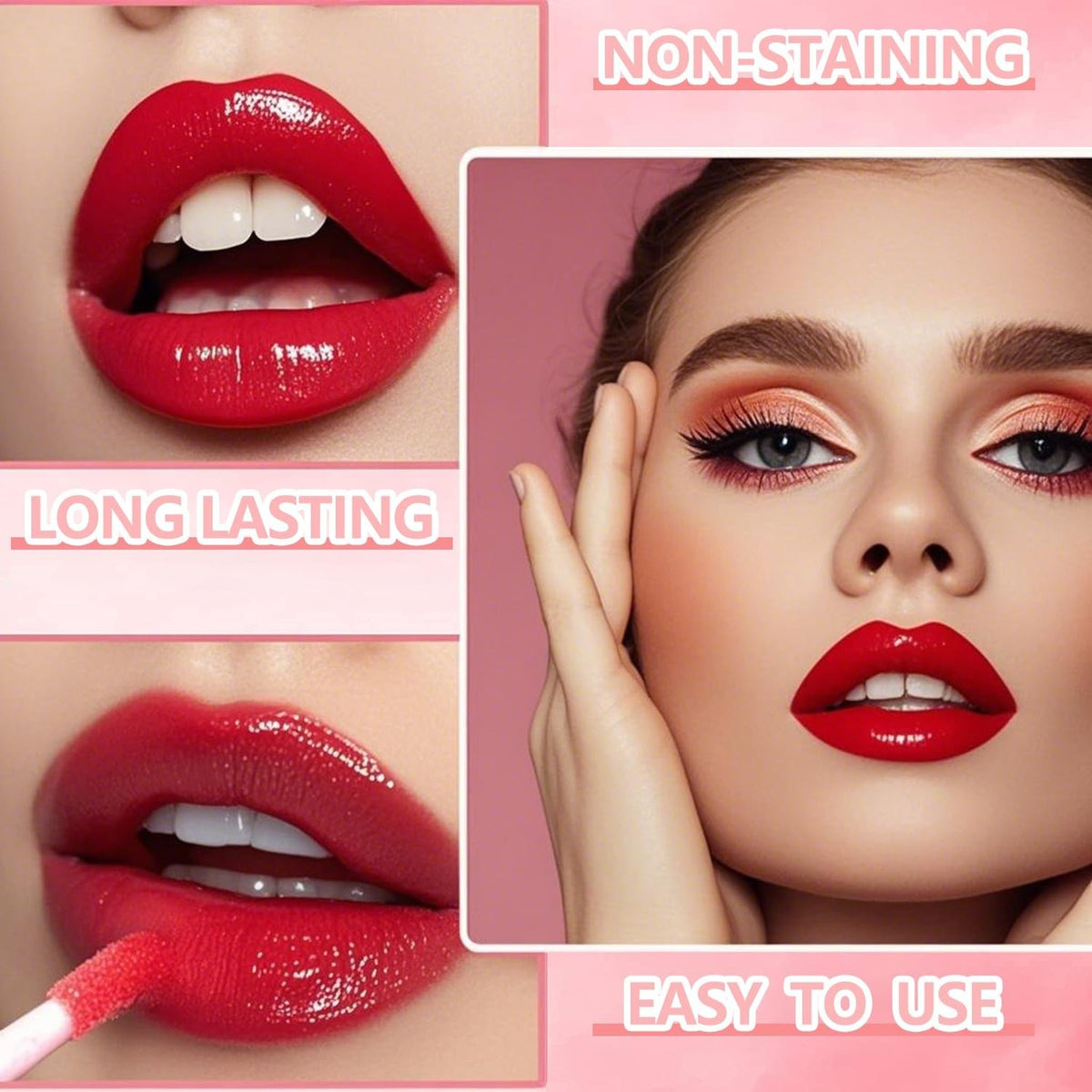 6-Color Lip Tint and Blush Set - Moisturizing Waterproof Long-Lasting Makeup
