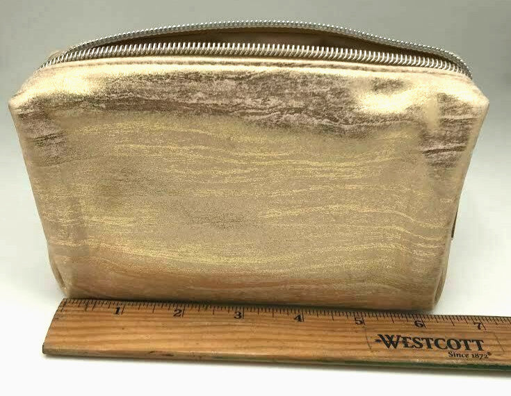 Gold Makeup Bag Set - Travel Cosmetic Pouches for Beauty Storage - Lot of 2
